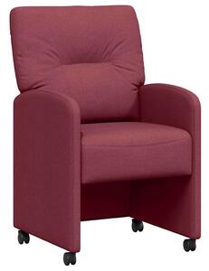VidaXL Kerekes Étkező Székek 2 pcs bordó 57 x 67 x 95 cm szövet