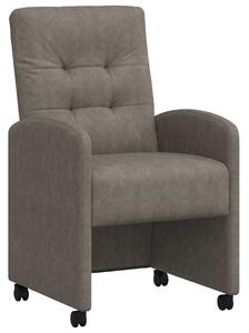 VidaXL Kerekes Étkező Székek 2 pcs Szürke 57 x 67 x 98 cm Műbőr