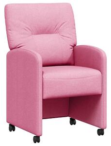 VidaXL Kerekes Étkező Székek 2 pcs Rózsaszín 57 x 67 x 95 cm szövet