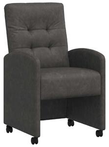 VidaXL Kerekes Étkező Székek 2 pcs Fekete 57 x 67 x 98 cm Műbőr