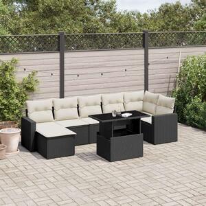 VidaXL Polyrattan Kerti Ülőgarnitúra - 8 részes - Fekete