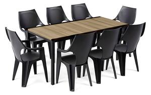 Parker Large 8+1 kerti bútor garnitúra szett kőris-grafit