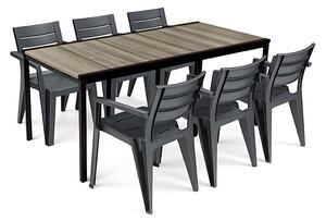 Amari Large 6+1 kerti bútor garnitúra szett kőris-grafit