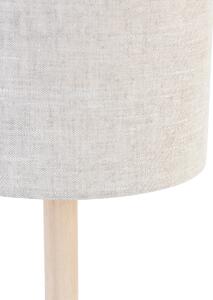 Vidéki asztali lámpa fa világosbarna ernyővel - Mels