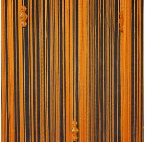 Függöny SPAGETTI(zsinórfüggöny) narancs, gyöngyökkel 150x280