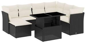 VidaXL Polyrattan Kerti Ülőgarnitúra - 8 részes - Fekete