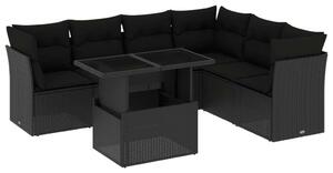 VidaXL Polyrattan Kerti Ülőgarnitúra - 7 részes - Fekete