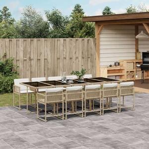 VidaXL Polyrattan Kerti Étkezőgarnitúra - 11 részes - Bézs
