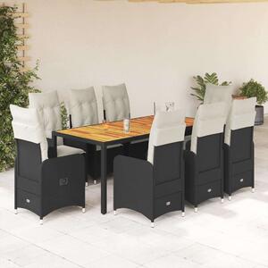 VidaXL Polyrattan Kerti Bútor - 9 részes Bisztró készlet