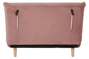 Rózsaszín kinyitható fotel SPIKE VELVET