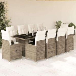VidaXL Polyrattan Kerti Bútor - 11 részes Bisztrókészlet - Bézs