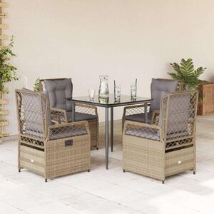 VidaXL Kerti Étkezőgarnitúra - Polyrattan - 5 részes - Bézs