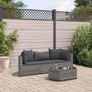 VidaXL Polyrattan Kerti Ülőgarnitúra - 4 részes - Szürke