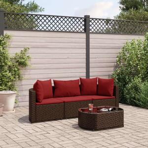 VidaXL Polyrattan Kerti Ülőgarnitúra - 4 részes, Barna