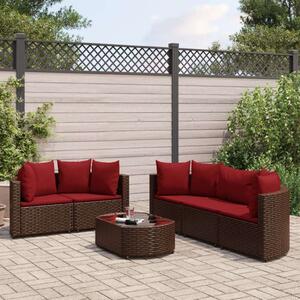 VidaXL Polyrattan Kerti Ülőgarnitúra - 6 részes - Barna