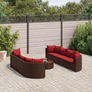 VidaXL Polyrattan Kerti Ülőgarnitúra - 9 részes, Barna