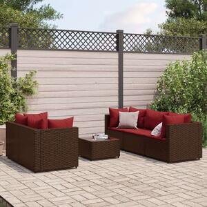VidaXL Polyrattan Kerti Ülőgarnitúra - 6 részes, Barna