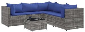 Polyrattan Kerti Ülőgarnitúra - 6 Részes - Szürke