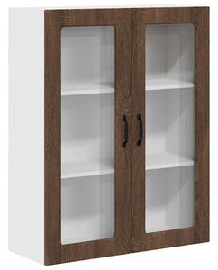 VidaXL Fali üveges szekrény PORTO Barna Tölgy 80 x 31 x 100 cm Faanyag