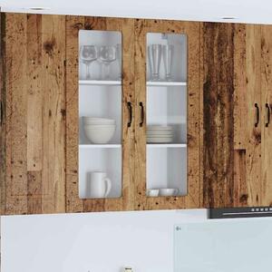 VidaXL Fali üveges szekrény PORTO Öreg fa 80 x 31 x 100 cm Szerelt Fa