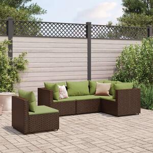 VidaXL 5 részes Kerti Ülőgarnitúra - Barna Polyrattan