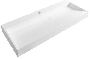 Falra szerelt mosdókagyló QUENKO Fehér 120 x 46 cm Műmárvány