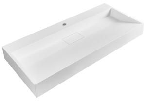 Falra szerelt mosdókagyló QUENKO 100 x 46 cm Műmárvány Fehér