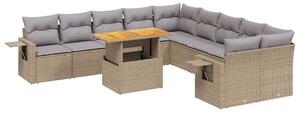 VidaXL Polyrattan Kerti Ülőgarnitúra - 11 részes - Bézs