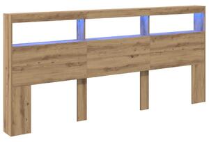 VidaXL Fejtámla polcokkal Artisan tölgy 220 x 17 x 102 cm Faanyag