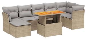 VidaXL Polyrattan Kerti Ülőgarnitúra - 8 részes - Bézs