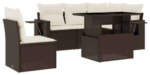 VidaXL Polyrattan Kerti Ülőgarnitúra - 6 részes - Barna