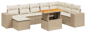 VidaXL Polyrattan Kerti Ülőgarnitúra - 9 részes - Bézs