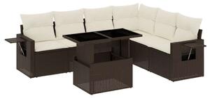 VidaXL Polyrattan Kerti Ülőgarnitúra - 7 részes, Barna