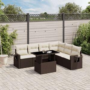 VidaXL Polyrattan Kerti Ülőgarnitúra - 7 részes, Barna