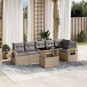 VidaXL Polyrattan Kerti Ülőgarnitúra - 7 részes - Bézs