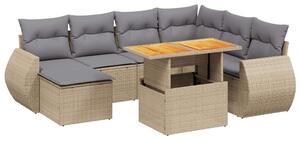 VidaXL Polyrattan Kerti Ülőgarnitúra - 8 részes - Bézs