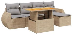 VidaXL Polyrattan Kerti Ülőgarnitúra - 6 részes - Bézs
