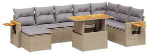 VidaXL Polyrattan Kerti Ülőgarnitúra - 8 részes - Bézs