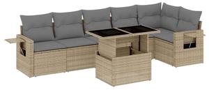 VidaXL Polyrattan Kerti Ülőgarnitúra - 7 részes - Bézs