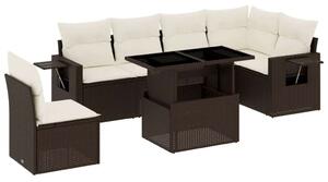 VidaXL Polyrattan Kerti Ülőgarnitúra - 7 részes - Barna