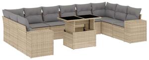 VidaXL Polyrattan Kerti Ülőgarnitúra - 11 részes - Bézs