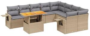 VidaXL Polyrattan Kerti Ülőgarnitúra - 10 részes - Bézs