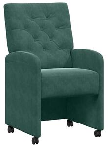 VidaXL Kerekes Étkező Székek 2 pcs Sötétzöld 58 x 67 x 97 cm Bársony