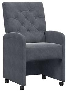 VidaXL Kerekes Étkező Székek 2 pcs Sötétszürke 58 x 67 x 97 cm Bársony