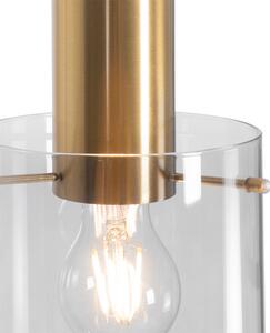 Modern függesztett lámpa sárgaréz füstüveggel 3 lámpával - Vidra