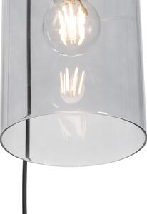 Modern függesztett lámpa sárgaréz füstüveggel 3 lámpával - Vidra