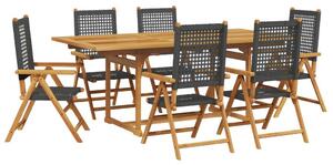 VidaXL Kertbútor Szett - 7 részes étkezőgarnitúra - Akácfa és Polyrattan