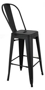 King Home Tower Big Back Fém Bárszék Fekete