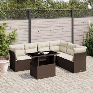 VidaXL Polyrattan Kerti Ülőgarnitúra - 7 részes - Barna