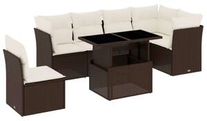 VidaXL Polyrattan Kerti Ülőgarnitúra - 7 részes, Barna